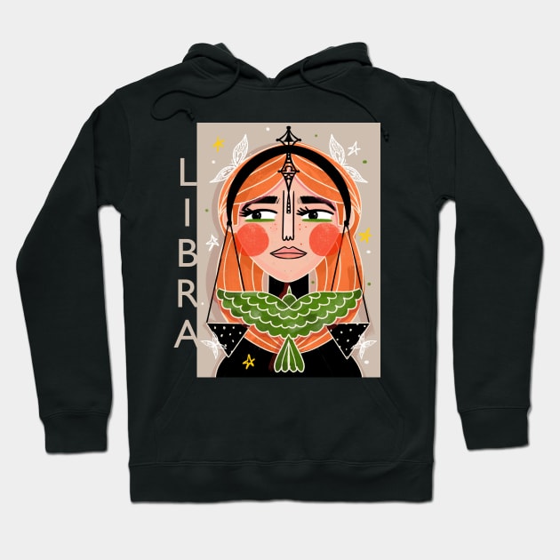 LIBRA GIRL Hoodie by NICHOLACOWDERYILLUSTRATIONS 